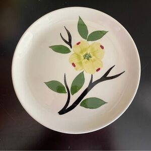 Dixie Dogwood by Joni Pottery Bread Dessert Plate Yellow Flower 6.25"
